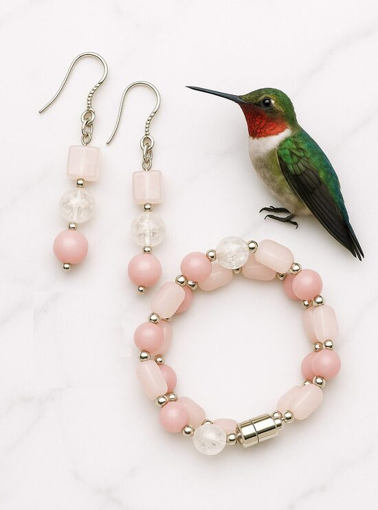 Dabīgo pērļu rotu komplekts "Japāņu dārza rota"